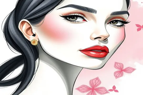 Equilibre pincéis granulados e suaves para realçar contornos em ilustrações de moda com tons pastel